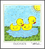 BABY DUCKS - Farm Animal Theme Nursery Decor - Framed SQUARE Art Print - art by debOrah