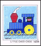 LITTLE CHOO CHOO - TRAIN - Framed SQUARE Art Print - art by debOrah