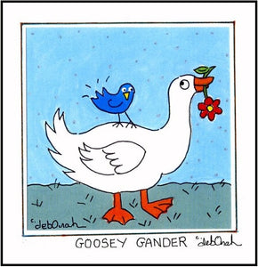 BABY GOOSE - Farm Animal Theme Nursery Decor - Framed SQUARE Art Print - art by debOrah