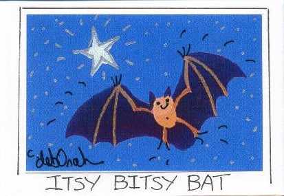 ITSY BITSY BAT - Art Print in a Magnet - art by debOrah