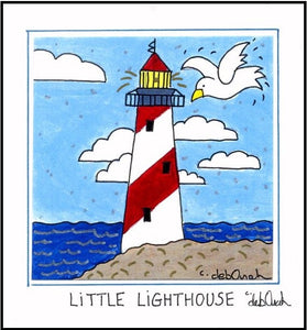 LITTLE LIGHTHOUSE - Framed SQUARE Art Print - art by debOrah
