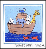 NOAH'S ARK- Bible Story - Animals - Framed SQUARE Art Print - art by debOrah