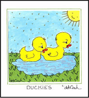 BABY DUCKS - Farm Animal Theme Nursery Decor - Framed SQUARE Art Print - art by debOrah