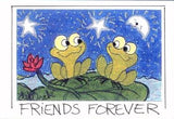 FRIENDS FOREVER - Folk Art Frog Print in a Magnet - art by debOrah