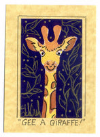 Gee, A Giraffe! - Art Print in a Magnet - art by debOrah