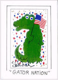 GATOR NATION - University of Florida UF Alligator Art Print in a Magnet - art by debOrah
