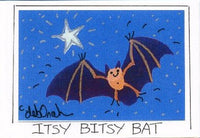 ITSY BITSY BAT - Art Print in a Magnet - art by debOrah