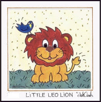 LITTLE LEO LION - Framed SQUARE Art Print - art by debOrah