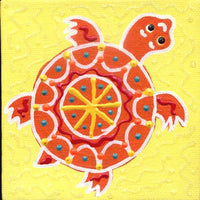 Baby Orange Turtle - Square Painting on Canvas - art by debOrah
