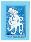 Wash Your Hands! - Octopus Art Print in a Magnet - art by debOrah