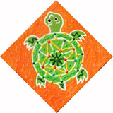 Baby Key Lime Green Turtle - Square Painting on Canvas - art by debOrah